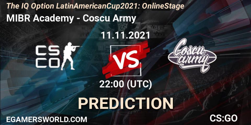 Pronóstico MIBR Academy - Coscu Army. 11.11.2021 at 22:00, Counter-Strike (CS2), The IQ Option Latin American Cup 2021: Online Stage