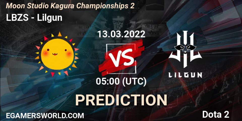 Pronóstico LBZS - Lilgun. 13.03.2022 at 05:14, Dota 2, Moon Studio Kagura Championships 2