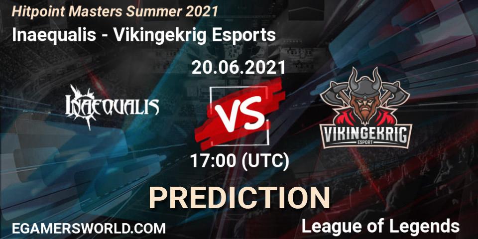 Pronóstico Inaequalis - Vikingekrig Esports. 20.06.2021 at 17:40, LoL, Hitpoint Masters Summer 2021