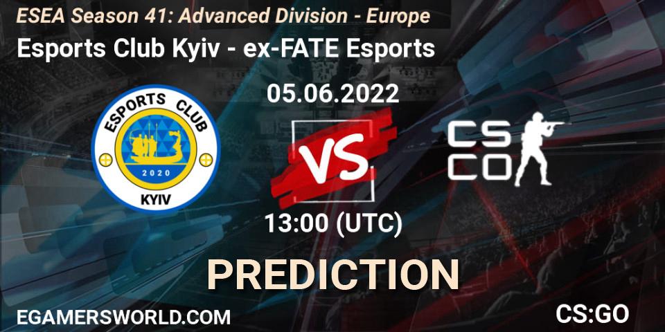 Pronóstico Esports Club Kyiv - ex-FATE Esports. 05.06.2022 at 13:00, Counter-Strike (CS2), ESEA Season 41: Advanced Division - Europe