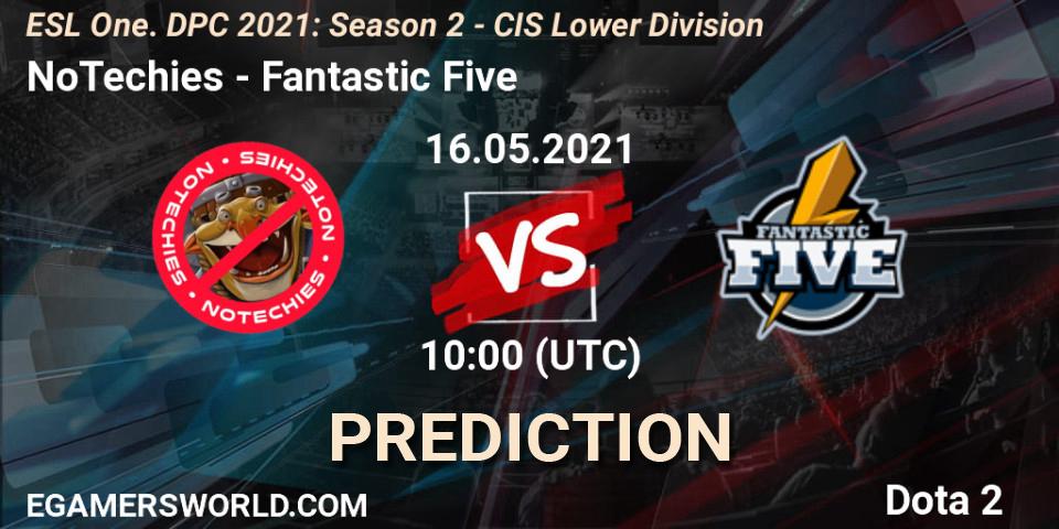 Pronóstico NoTechies - Fantastic Five. 16.05.2021 at 09:57, Dota 2, ESL One. DPC 2021: Season 2 - CIS Lower Division