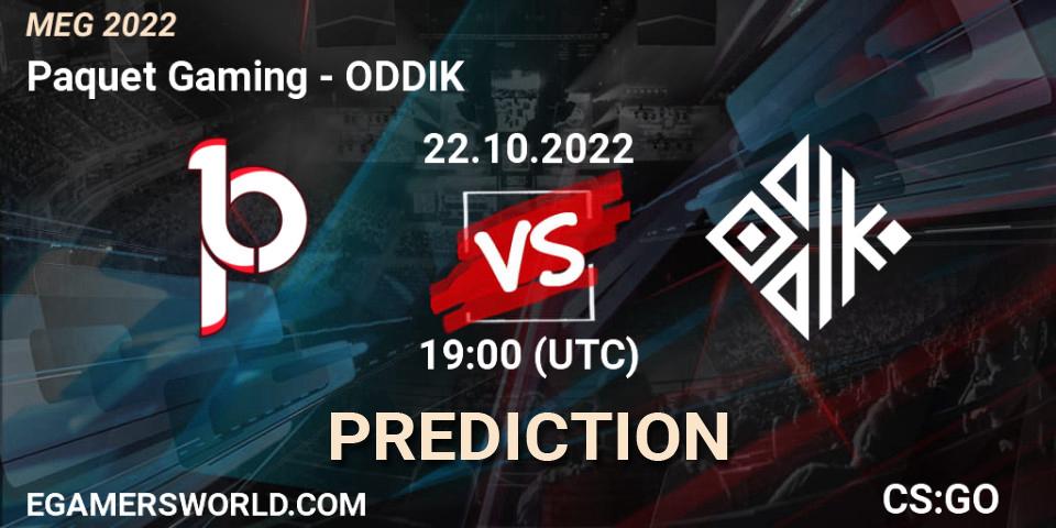 Pronóstico Paquetá Gaming - ODDIK. 23.10.2022 at 17:00, Counter-Strike (CS2), MEG 2022