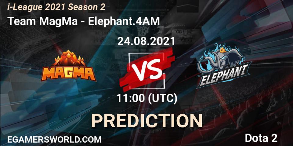 Pronóstico Team MagMa - Elephant.4AM. 24.08.2021 at 10:38, Dota 2, i-League 2021 Season 2