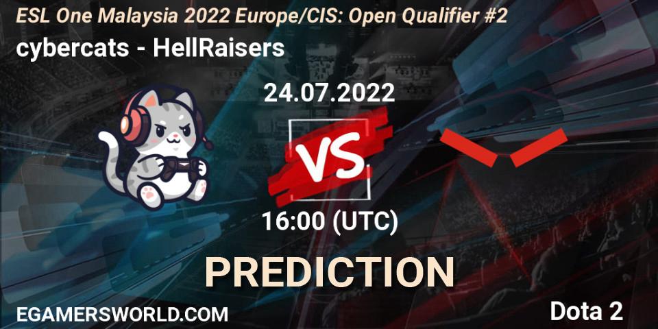 Pronóstico cybercats - HellRaisers. 24.07.2022 at 16:09, Dota 2, ESL One Malaysia 2022 Europe/CIS: Open Qualifier #2