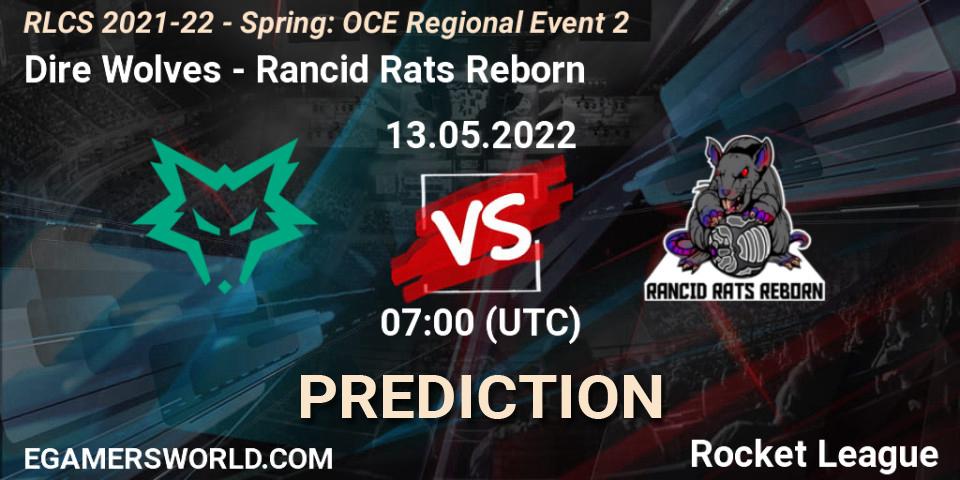 Pronóstico Dire Wolves - Rancid Rats Reborn. 13.05.2022 at 07:00, Rocket League, RLCS 2021-22 - Spring: OCE Regional Event 2