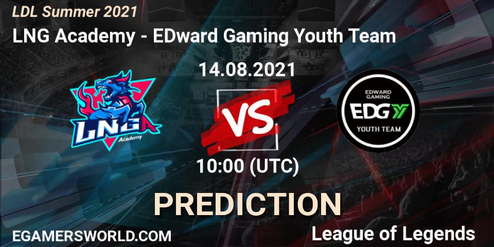 Pronóstico LNG Academy - EDward Gaming Youth Team. 14.08.2021 at 11:25, LoL, LDL Summer 2021