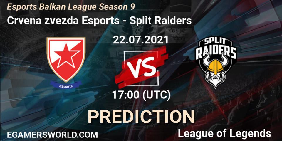 Pronóstico Crvena zvezda Esports - Split Raiders. 22.07.2021 at 17:00, LoL, Esports Balkan League Season 9