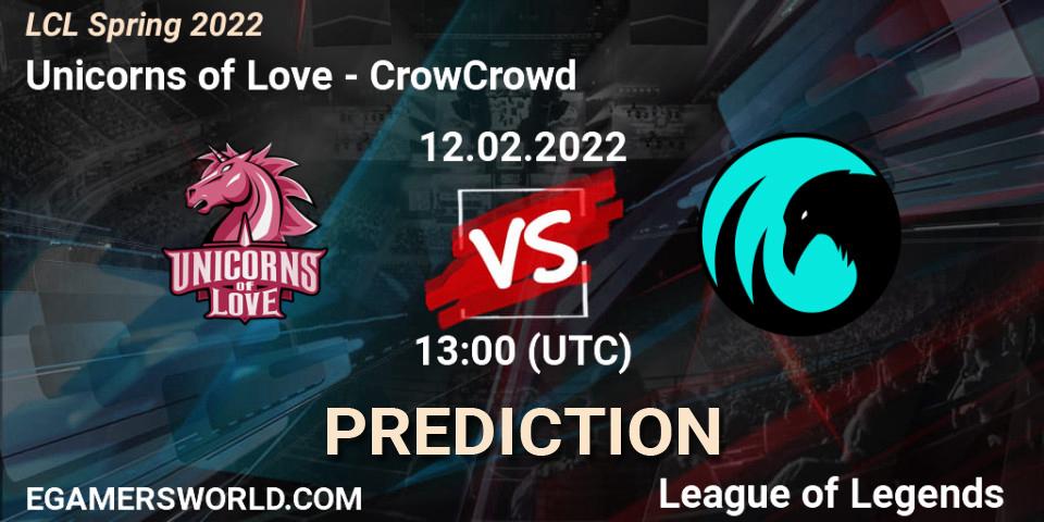 Pronóstico Unicorns of Love - CrowCrowd. 12.02.22, LoL, LCL Spring 2022