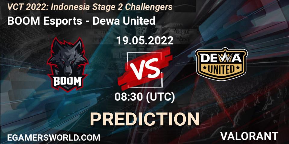 Pronóstico BOOM Esports - Dewa United. 19.05.2022 at 08:30, VALORANT, VCT 2022: Indonesia Stage 2 Challengers