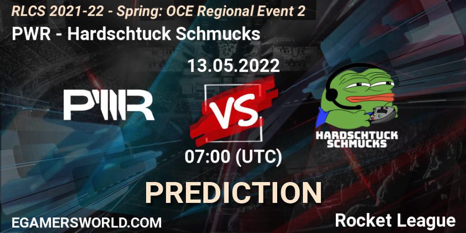 Pronóstico PWR - Hardschtuck Schmucks. 13.05.2022 at 07:00, Rocket League, RLCS 2021-22 - Spring: OCE Regional Event 2