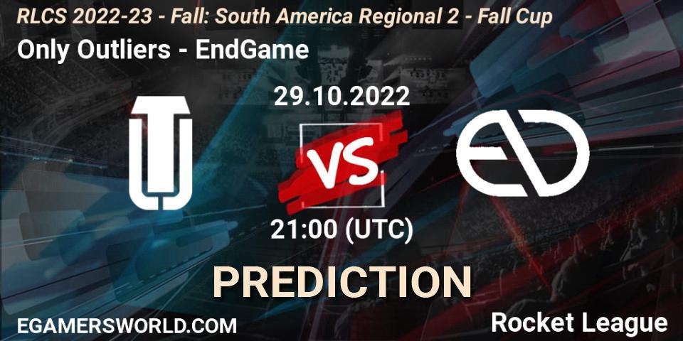 Pronóstico Only Outliers - EndGame. 29.10.2022 at 21:00, Rocket League, RLCS 2022-23 - Fall: South America Regional 2 - Fall Cup