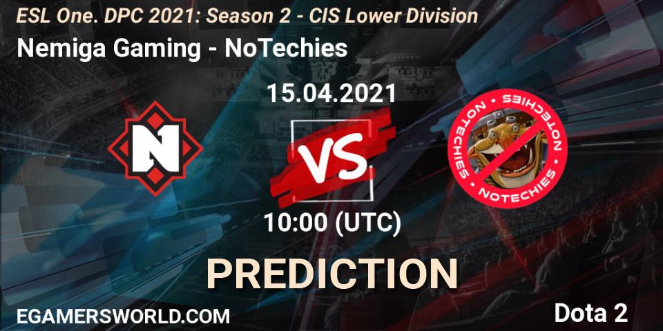 Pronóstico Nemiga Gaming - NoTechies. 15.04.2021 at 09:56, Dota 2, ESL One. DPC 2021: Season 2 - CIS Lower Division