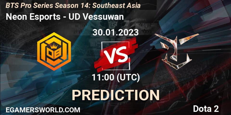 Pronóstico Neon Esports - UD Vessuwan. 30.01.23, Dota 2, BTS Pro Series Season 14: Southeast Asia