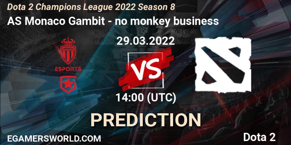 Pronóstico AS Monaco Gambit - no monkey business. 29.03.22, Dota 2, Dota 2 Champions League 2022 Season 8
