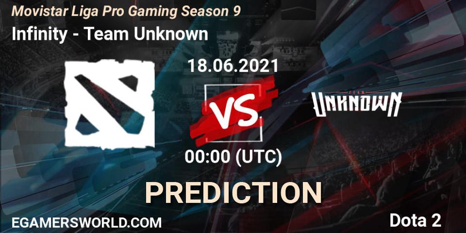 Pronóstico Infinity Esports - Team Unknown. 18.06.2021 at 00:01, Dota 2, Movistar Liga Pro Gaming Season 9