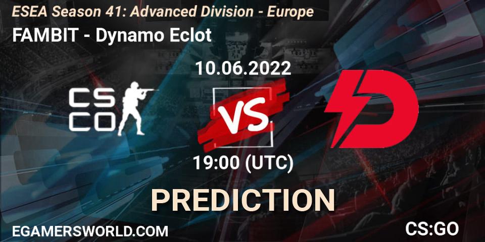Pronóstico FAMBIT - Dynamo Eclot. 10.06.2022 at 19:00, Counter-Strike (CS2), ESEA Season 41: Advanced Division - Europe