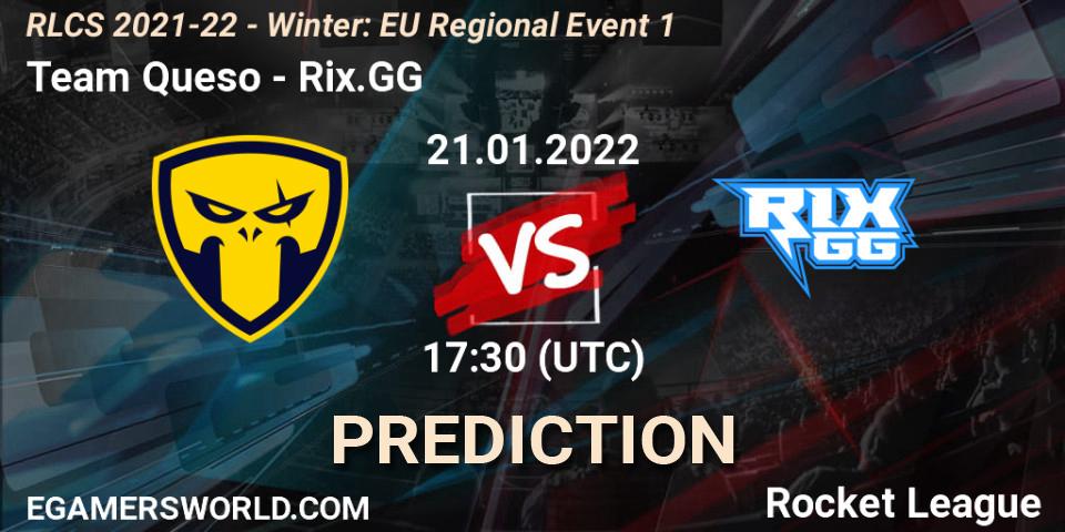 Pronóstico Team Queso - Rix.GG. 21.01.2022 at 17:30, Rocket League, RLCS 2021-22 - Winter: EU Regional Event 1