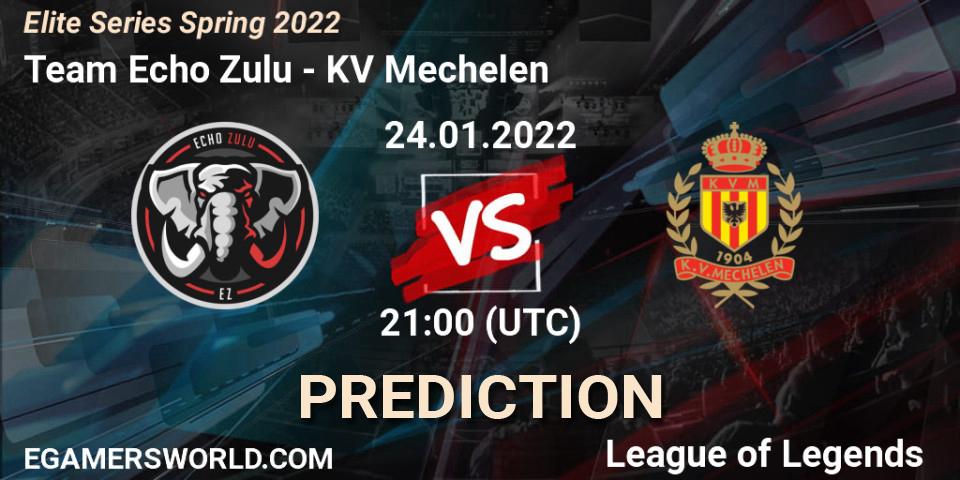Pronóstico Team Echo Zulu - KV Mechelen. 24.01.2022 at 21:00, LoL, Elite Series Spring 2022