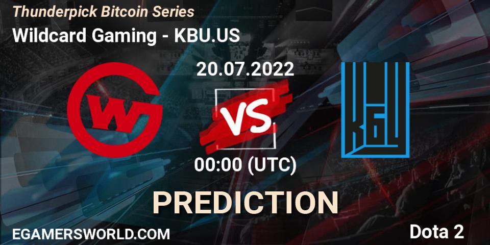 Pronóstico Wildcard Gaming - KBU.US. 20.07.2022 at 01:13, Dota 2, Thunderpick Bitcoin Series