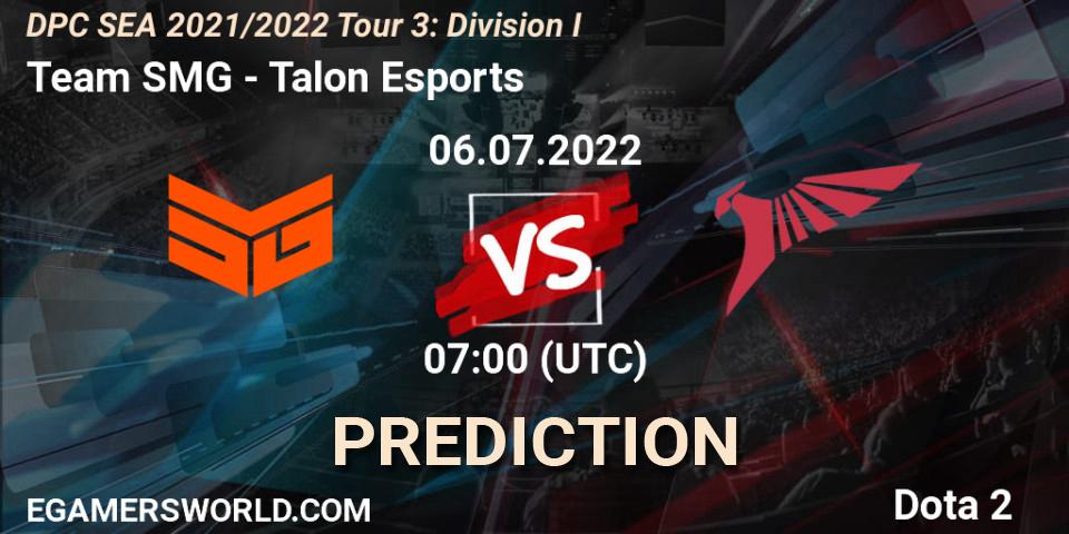 Pronóstico Team SMG - Talon Esports. 06.07.2022 at 07:45, Dota 2, DPC SEA 2021/2022 Tour 3: Division I