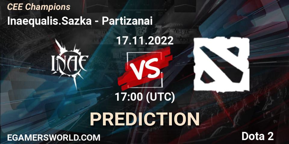 Pronóstico Inaequalis.Sazka - Partizanai. 17.11.2022 at 17:30, Dota 2, CEE Champions