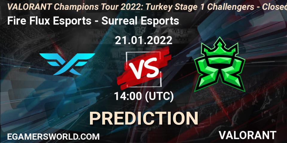 Pronóstico Fire Flux Esports - Surreal Esports. 21.01.2022 at 14:00, VALORANT, VCT 2022: Turkey Stage 1 Challengers - Closed Qualifier 2
