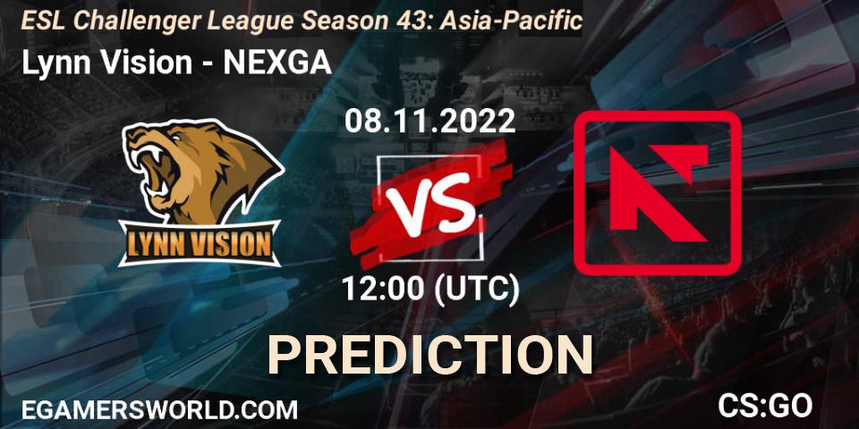 Pronóstico Lynn Vision - NEXGA. 08.11.2022 at 12:00, Counter-Strike (CS2), ESL Challenger League Season 43: Asia-Pacific