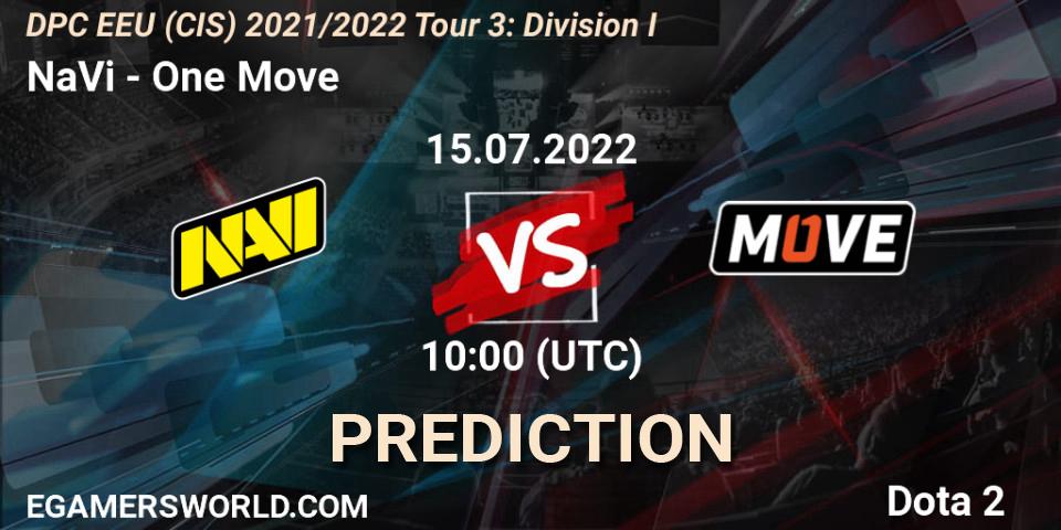 Pronóstico NaVi - One Move. 15.07.22, Dota 2, DPC EEU (CIS) 2021/2022 Tour 3: Division I