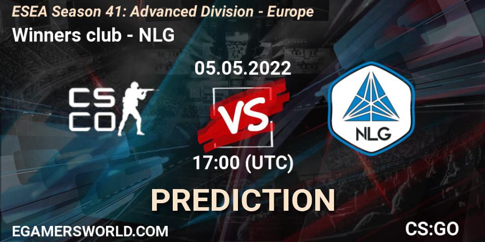 Pronóstico Winners club - NLG. 05.05.2022 at 17:00, Counter-Strike (CS2), ESEA Season 41: Advanced Division - Europe