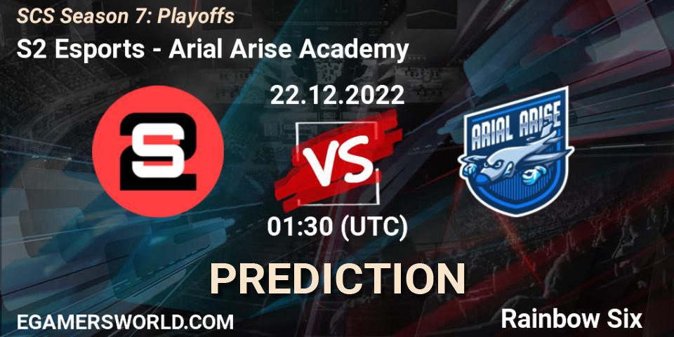 Pronóstico S2 Esports - Arial Arise Academy. 22.12.2022 at 01:30, Rainbow Six, SCS Season 7: Playoffs