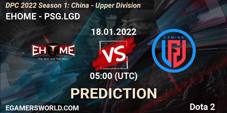 Pronóstico EHOME - PSG.LGD. 18.01.2022 at 04:58, Dota 2, DPC 2022 Season 1: China - Upper Division