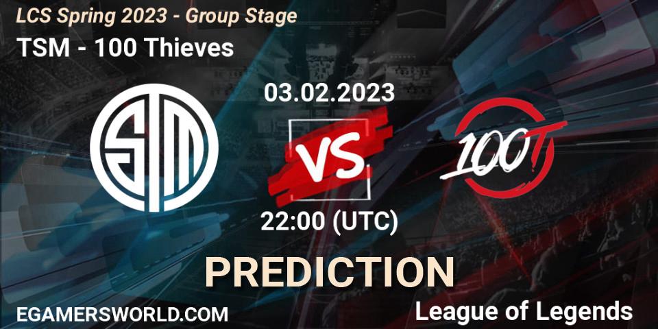 Pronóstico TSM - 100 Thieves. 04.02.23, LoL, LCS Spring 2023 - Group Stage