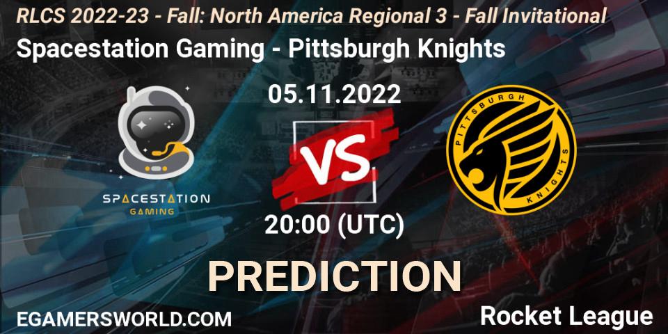 Pronóstico Spacestation Gaming - Pittsburgh Knights. 05.11.2022 at 19:50, Rocket League, RLCS 2022-23 - Fall: North America Regional 3 - Fall Invitational