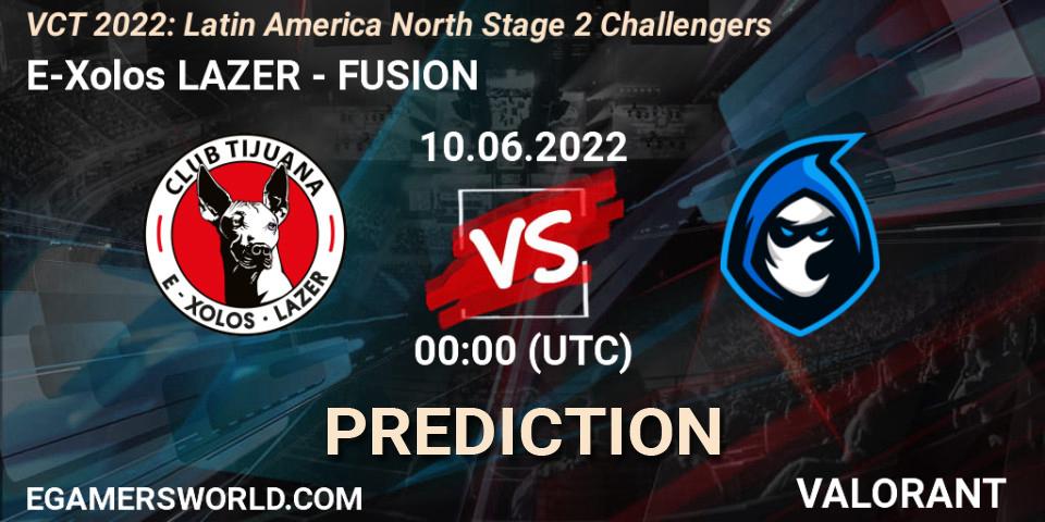 Pronóstico E-Xolos LAZER - FUSION. 10.06.2022 at 00:00, VALORANT, VCT 2022: Latin America North Stage 2 Challengers