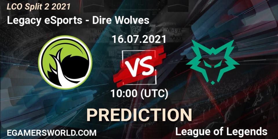 Pronóstico Legacy eSports - Dire Wolves. 16.07.21, LoL, LCO Split 2 2021