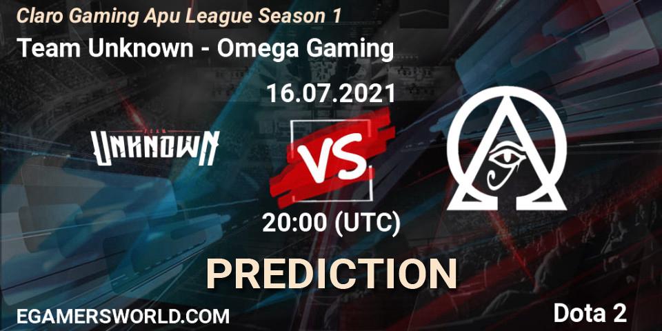 Pronóstico Team Unknown - Omega Gaming. 16.07.2021 at 20:13, Dota 2, Claro Gaming Apu League Season 1