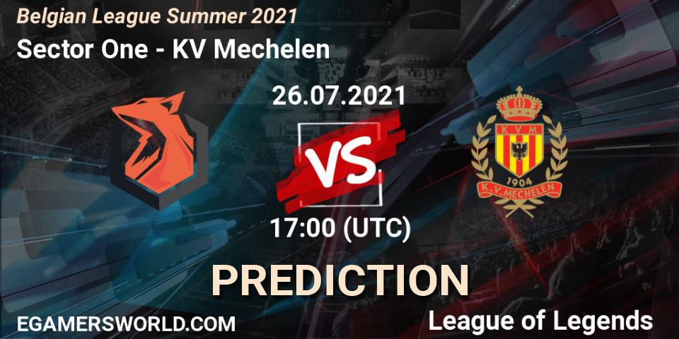 Pronóstico Sector One - KV Mechelen. 26.07.2021 at 17:00, LoL, Belgian League Summer 2021