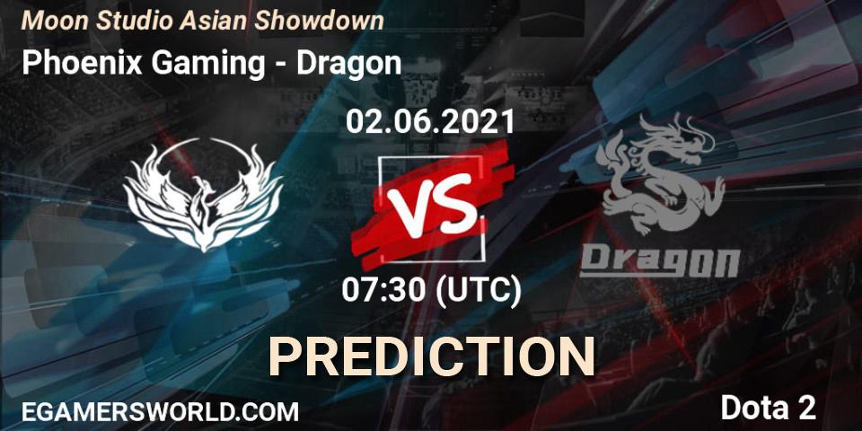 Pronóstico Phoenix Gaming - Dragon. 02.06.2021 at 07:56, Dota 2, Moon Studio Asian Showdown