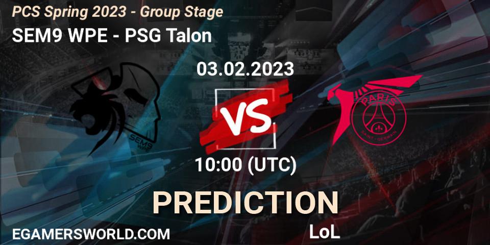 Pronóstico SEM9 WPE - PSG Talon. 03.02.2023 at 10:45, LoL, PCS Spring 2023 - Group Stage