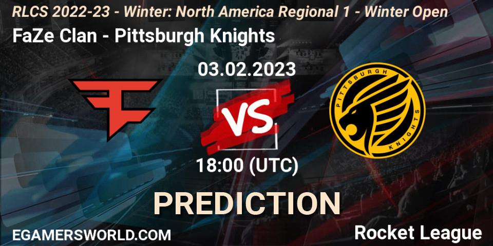 Pronóstico FaZe Clan - Pittsburgh Knights. 03.02.2023 at 18:00, Rocket League, RLCS 2022-23 - Winter: North America Regional 1 - Winter Open