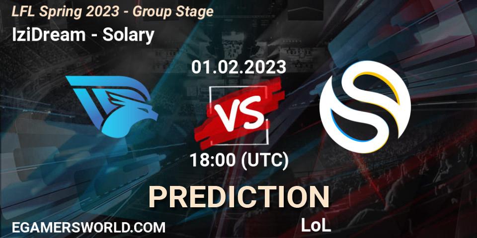 Pronóstico IziDream - Solary. 01.02.23, LoL, LFL Spring 2023 - Group Stage