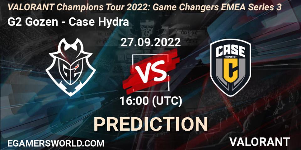 Pronóstico G2 Gozen - Case Hydra. 27.09.2022 at 16:00, VALORANT, VCT 2022: Game Changers EMEA Series 3
