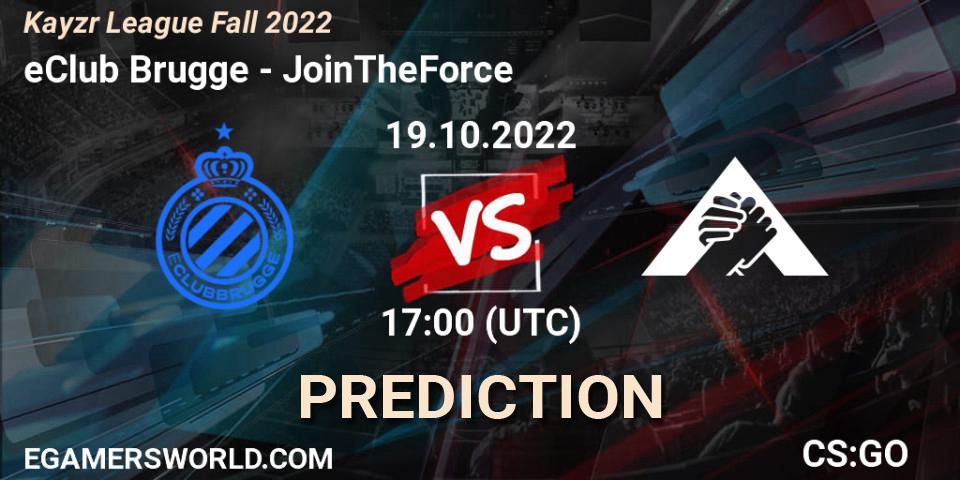 Pronóstico eClub Brugge - JoinTheForce. 19.10.2022 at 17:00, Counter-Strike (CS2), Kayzr League Fall 2022