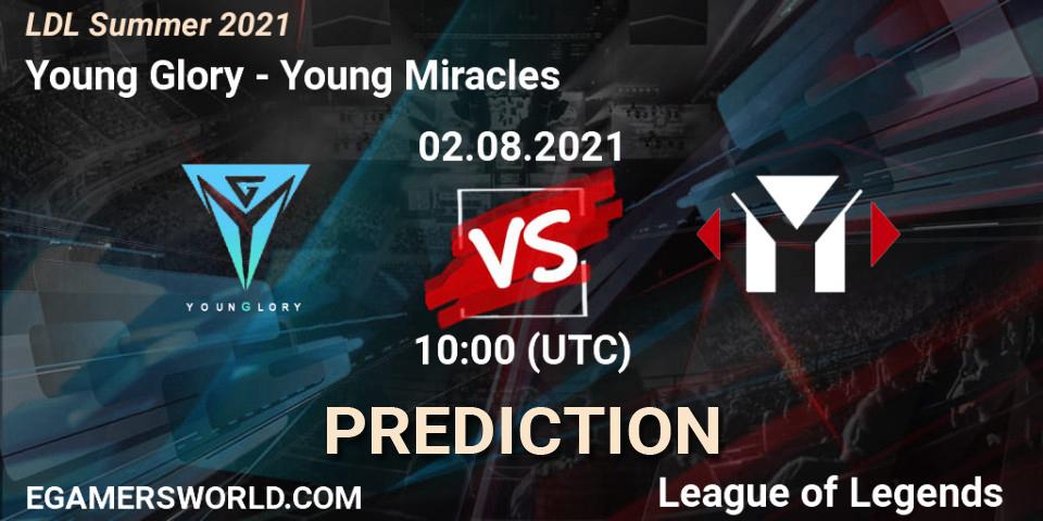 Pronóstico Young Glory - Young Miracles. 02.08.2021 at 10:15, LoL, LDL Summer 2021