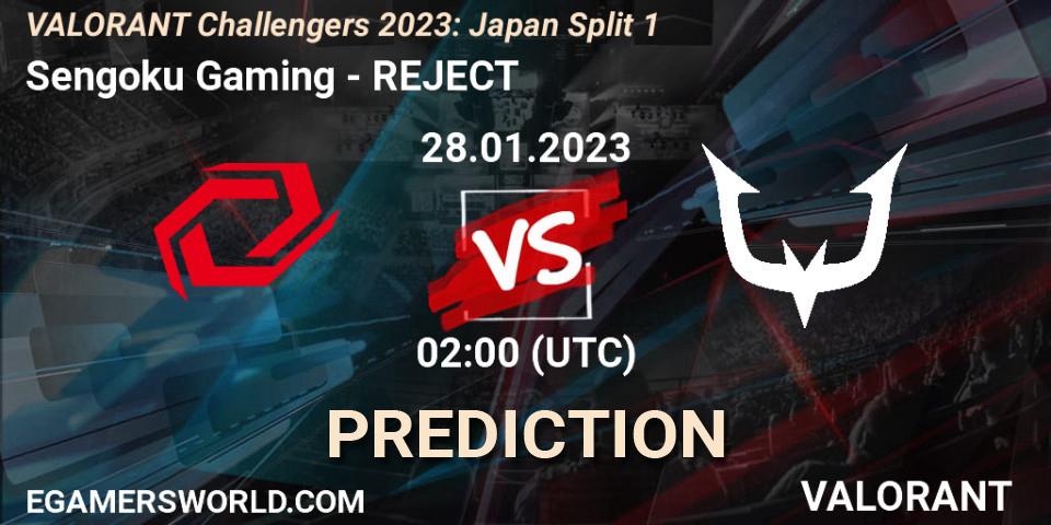 Pronóstico Sengoku Gaming - REJECT. 28.01.2023 at 02:00, VALORANT, VALORANT Challengers 2023: Japan Split 1