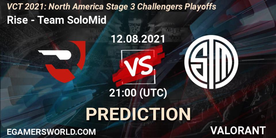 Pronóstico Rise - Team SoloMid. 12.08.2021 at 21:00, VALORANT, VCT 2021: North America Stage 3 Challengers Playoffs