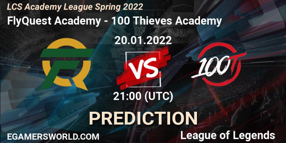Pronóstico FlyQuest Academy - 100 Thieves Academy. 20.01.2022 at 21:00, LoL, LCS Academy League Spring 2022