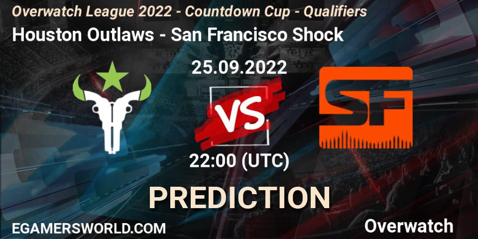 Pronóstico Houston Outlaws - San Francisco Shock. 25.09.22, Overwatch, Overwatch League 2022 - Countdown Cup - Qualifiers