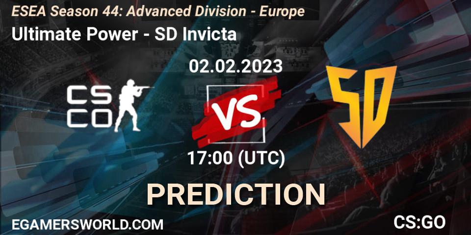 Pronóstico Ultimate Power - SD Invicta. 02.02.23, CS2 (CS:GO), ESEA Season 44: Advanced Division - Europe