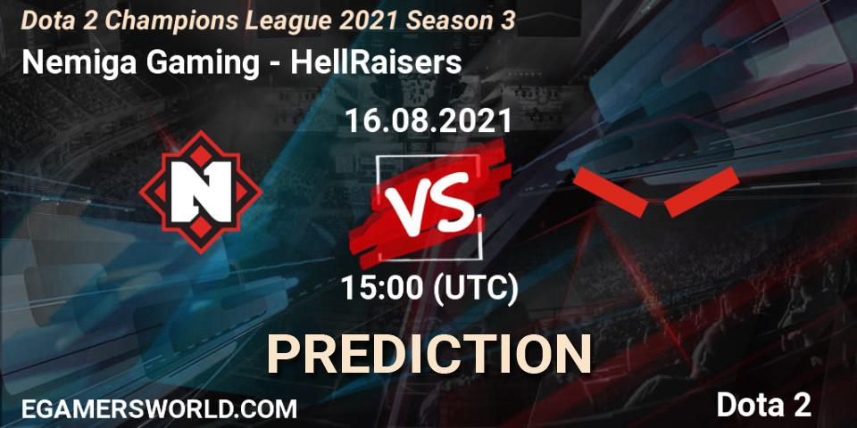 Pronóstico Nemiga Gaming - HellRaisers. 16.08.2021 at 15:01, Dota 2, Dota 2 Champions League 2021 Season 3